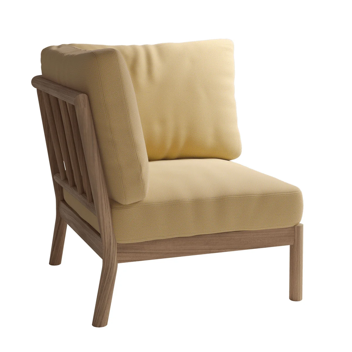 Fritz Hansen - Skagerak Tradition Canapé d'extérieur module d'angle, teck / jaune miel
