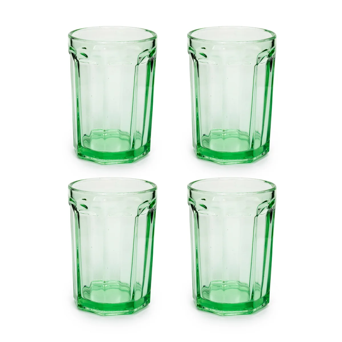 Serax - Fish & Fish verre, L, vert (set de 4) Serax - Fish & Fish verre, L, vert (set de 4)