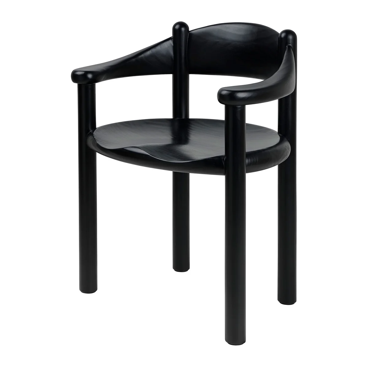GUBI - Daumiller Chaise avec accoudoirs, pin brun / noir GUBI - Daumiller Chaise avec accoudoirs, pin brun / noir