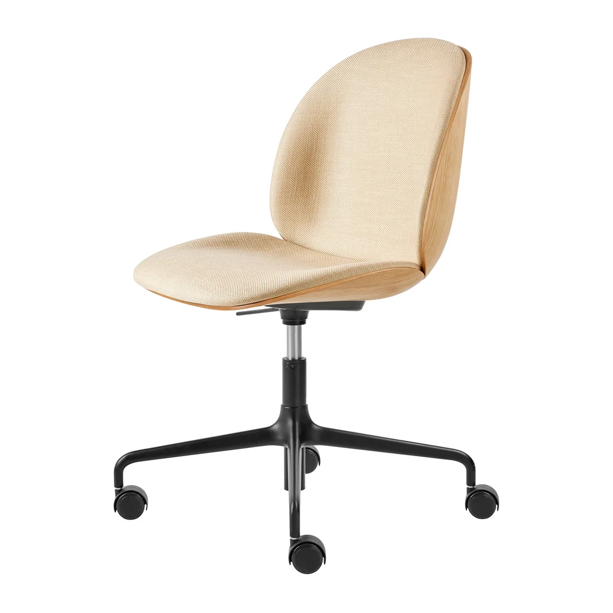 GUBI - Beetle Meeting Chaise rembourrage frontal, noir / chêne mat / Dedar Beige (Flair Special 134) GUBI - Beetle Meeting Chaise rembourrage frontal, noir / chêne mat / Dedar Beige (Flair Special 134)