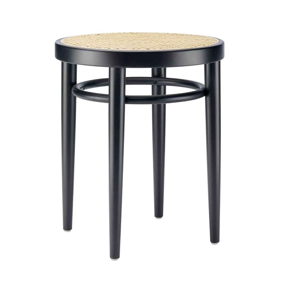 Thonet - 214 RH Tabouret, cannage avec tissu de soutien synthétique / hêtre noir (TP 29) Thonet - 214 RH Tabouret, cannage avec tissu de soutien synthétique / hêtre noir (TP 29)