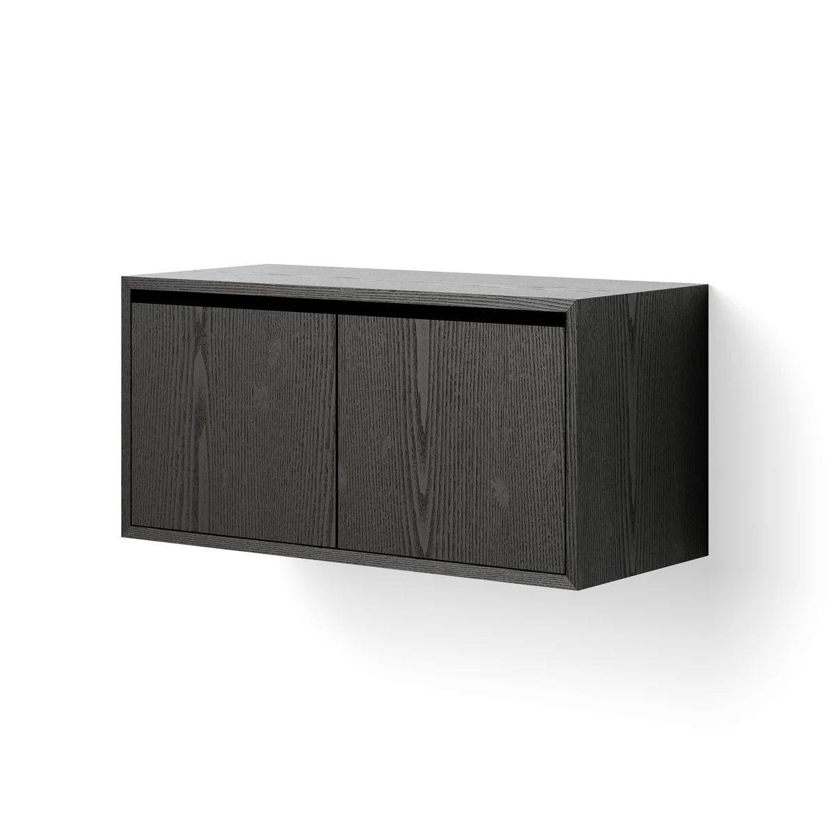 New Works - Armoire suspendue avec portes, basse, frêne noir New Works - Armoire suspendue avec portes, basse, frêne noir