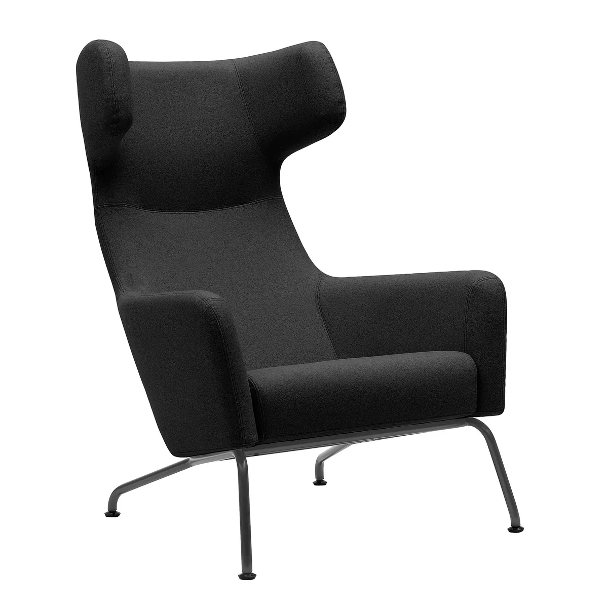 Softline - Havana Fauteuil à oreilles, structure noire / feutre anthracite (610) Softline - Havana Fauteuil à oreilles, structure noire / feutre anthracite (610)