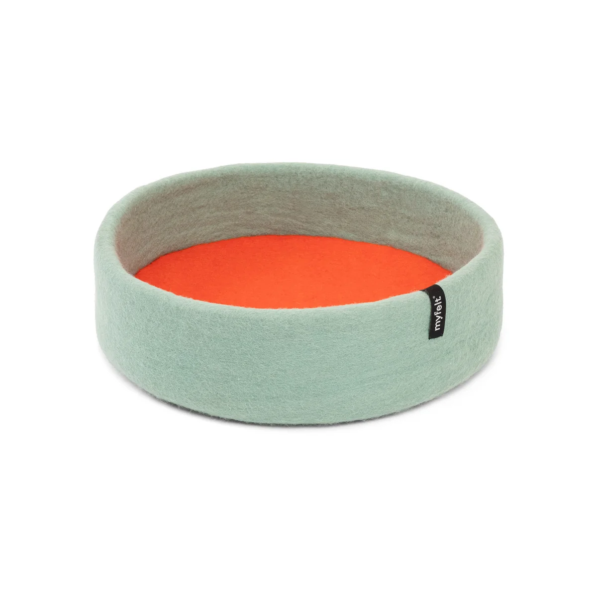 myfelt - Fine Corbeille pour chien Ø 40 cm, incrustation rouge-orange myfelt - Fine Corbeille pour chien Ø 40 cm, incrustation rouge-orange