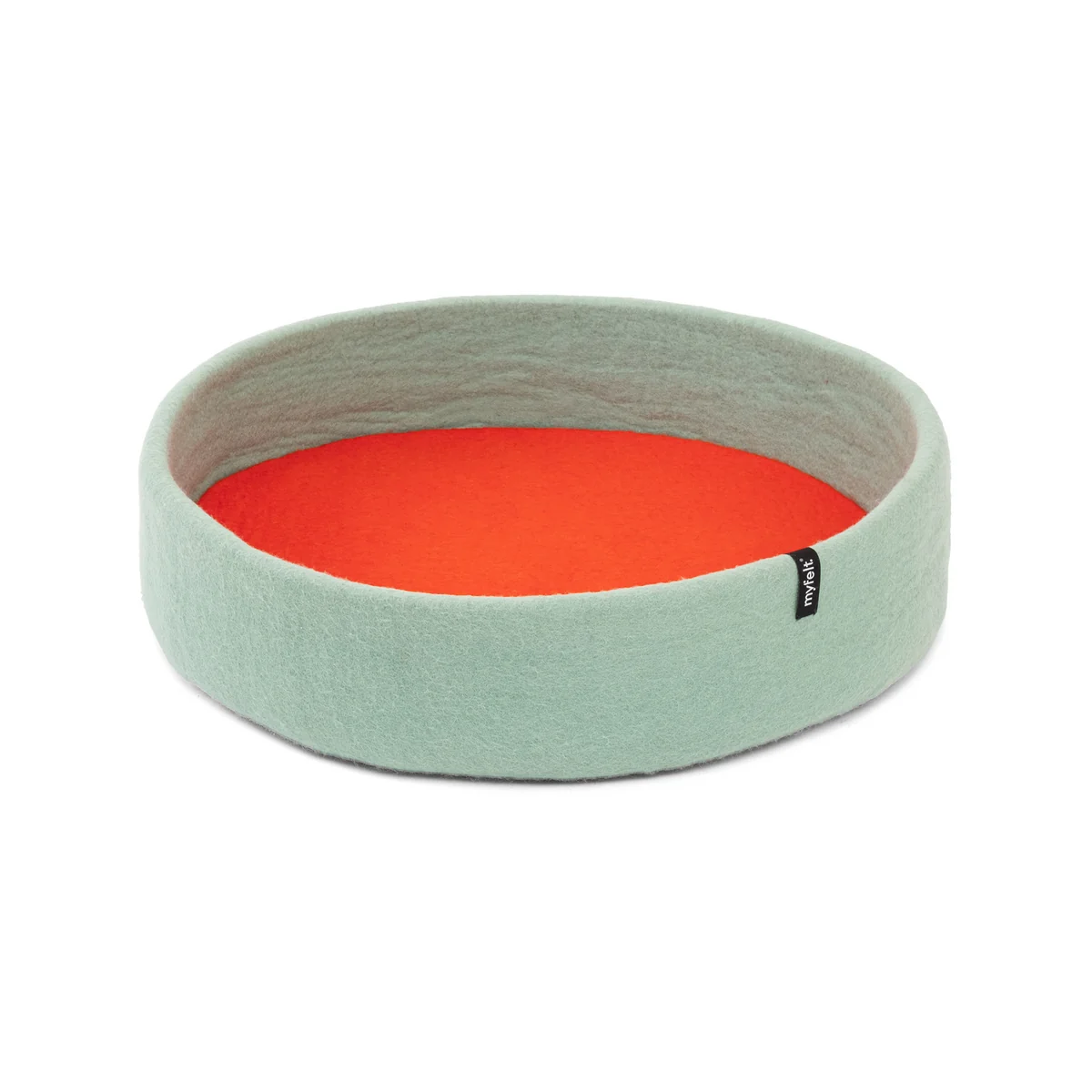 myfelt - Fine Corbeille pour chien Ø 60 cm, incrustation orange rougeâtre myfelt - Fine Corbeille pour chien Ø 60 cm, incrustation orange rougeâtre