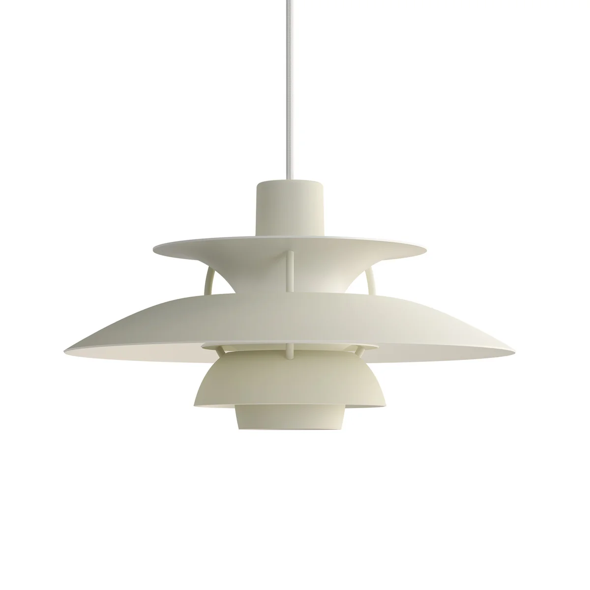 Louis Poulsen - PH 5 Mini lampe à suspendre, monochrome pale pewter Louis Poulsen - PH 5 Mini lampe à suspendre, monochrome pale pewter