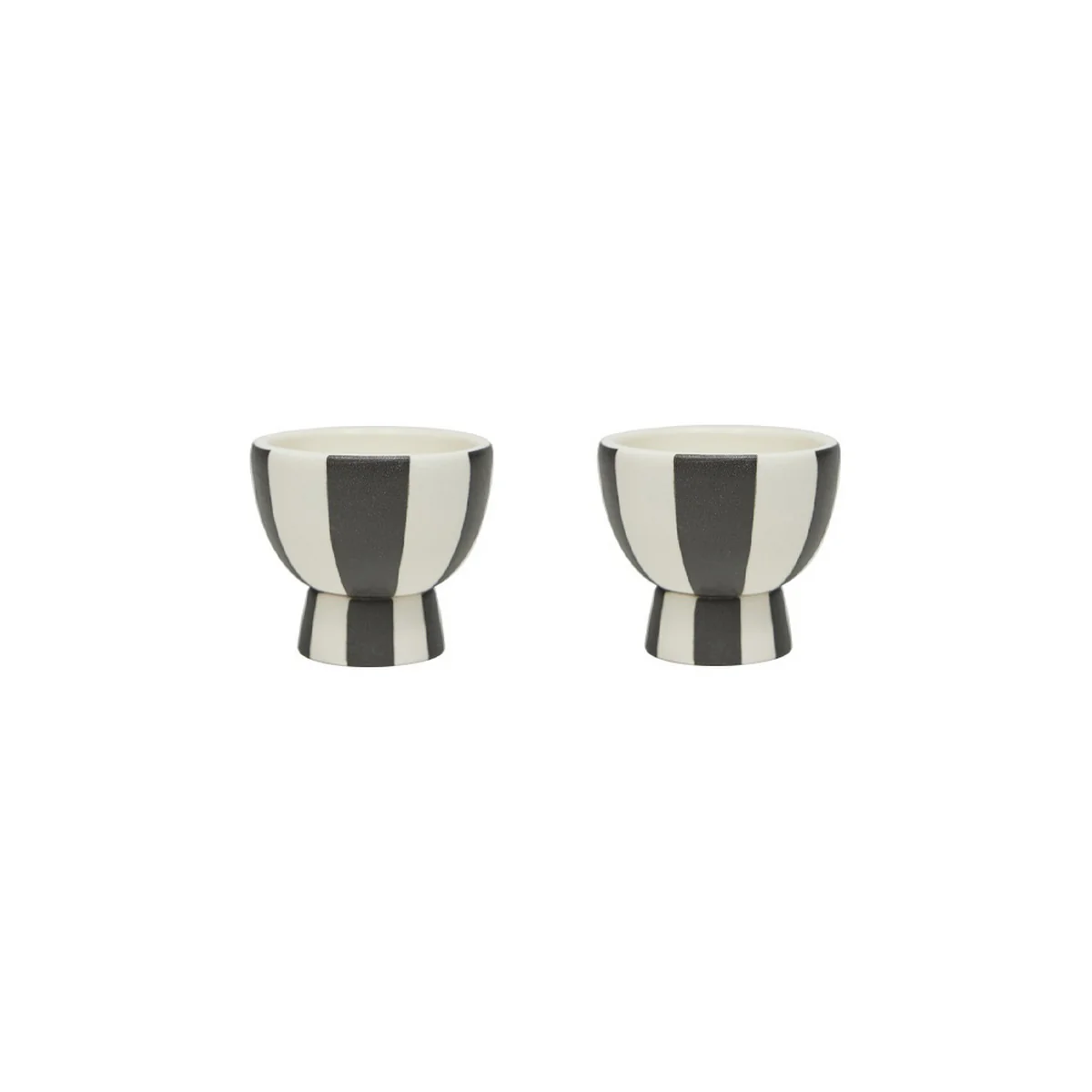 OYOY - Toppu Coquetiers, blanc / noir (set de 2) OYOY - Toppu Coquetiers, blanc / noir (set de 2)
