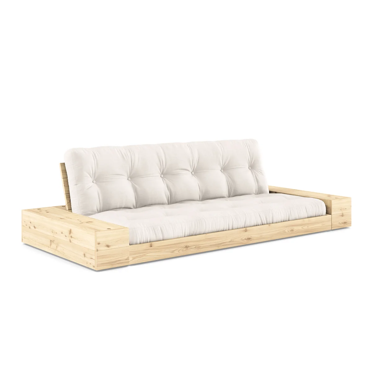 Karup - Base Canapé-lit avec rangement, pin verni transparent / natural