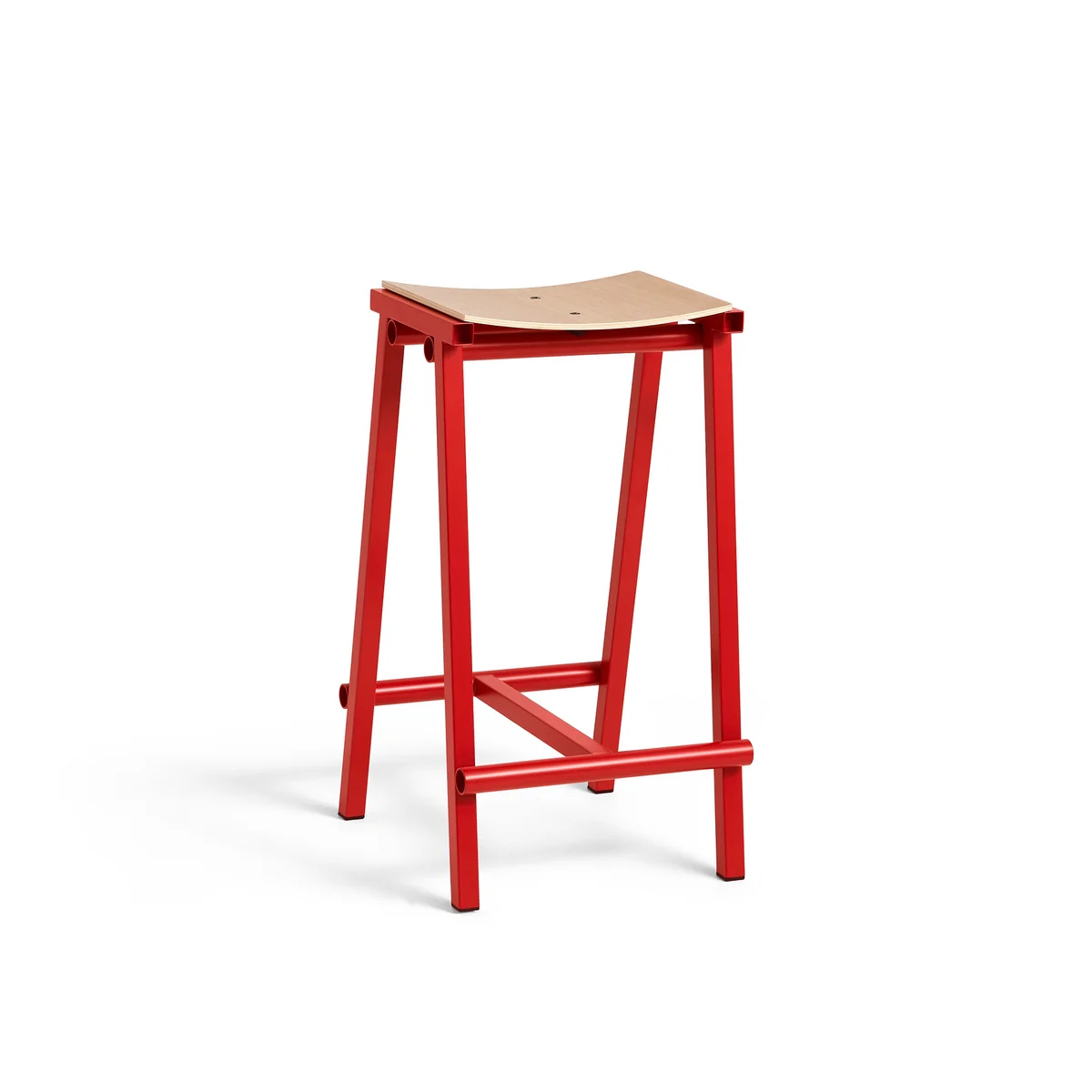 HAY - Taburete 8 Tabouret de bar, bas, chêne naturel / signal red HAY - Taburete 8 Tabouret de bar, bas, chêne naturel / signal red
