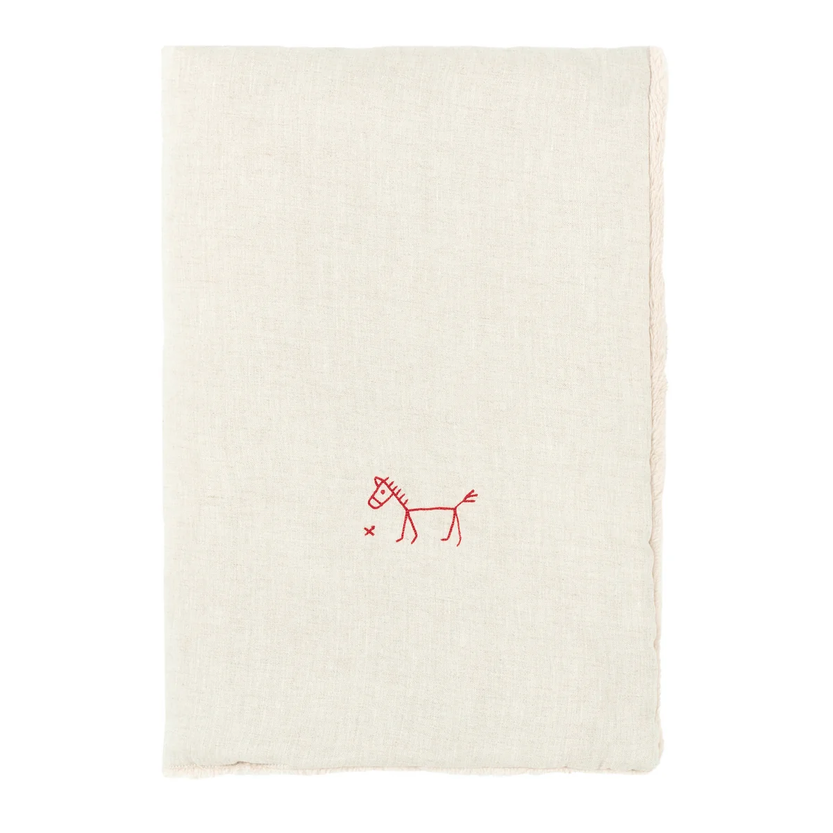 Nobodinoz - L1N0 Couverture d'hiver pour bébé, 70 x 100 cm, greige (brodé)