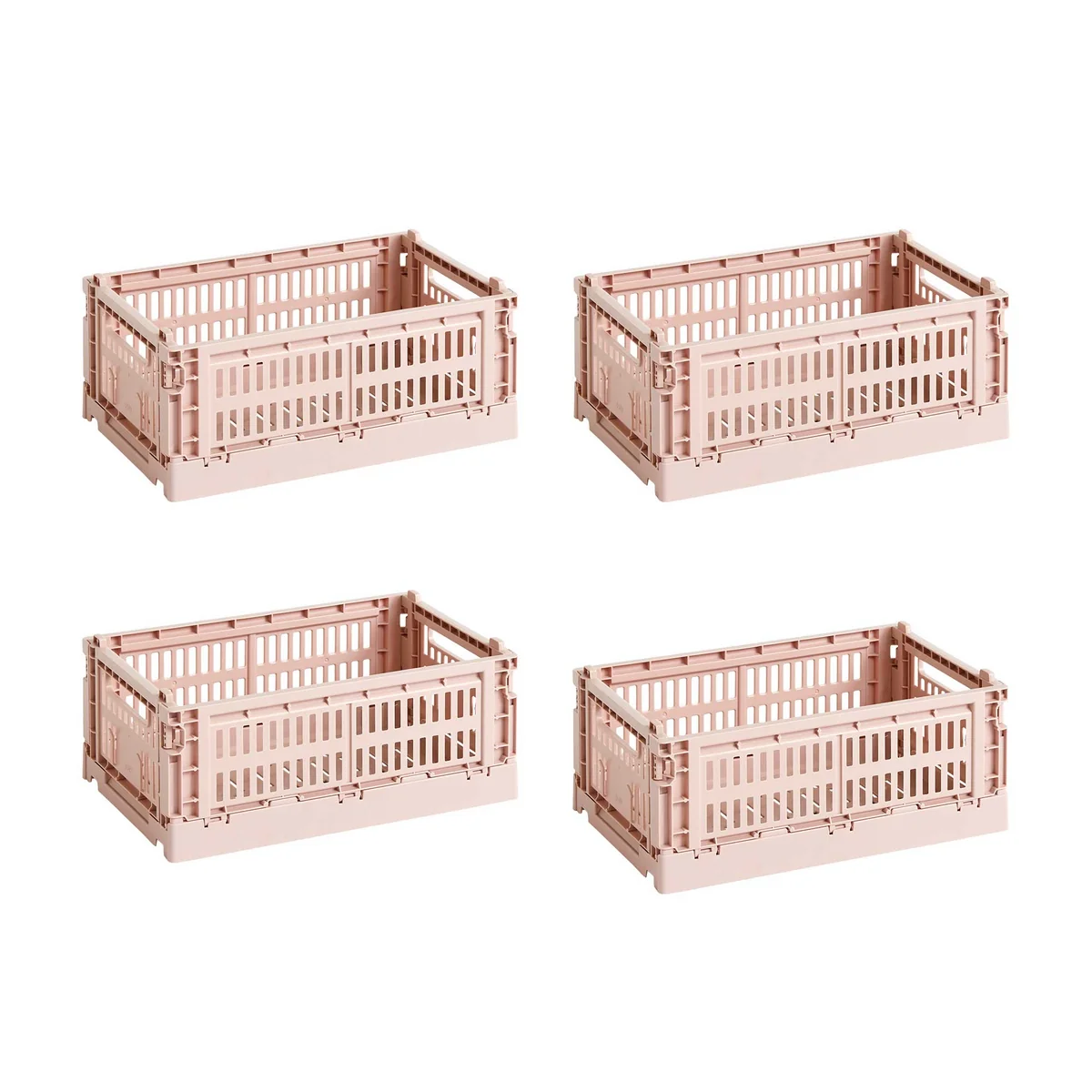 HAY - Colour Crate Panier S, 26,5 x 17 cm, blush, recycled (set de 4)