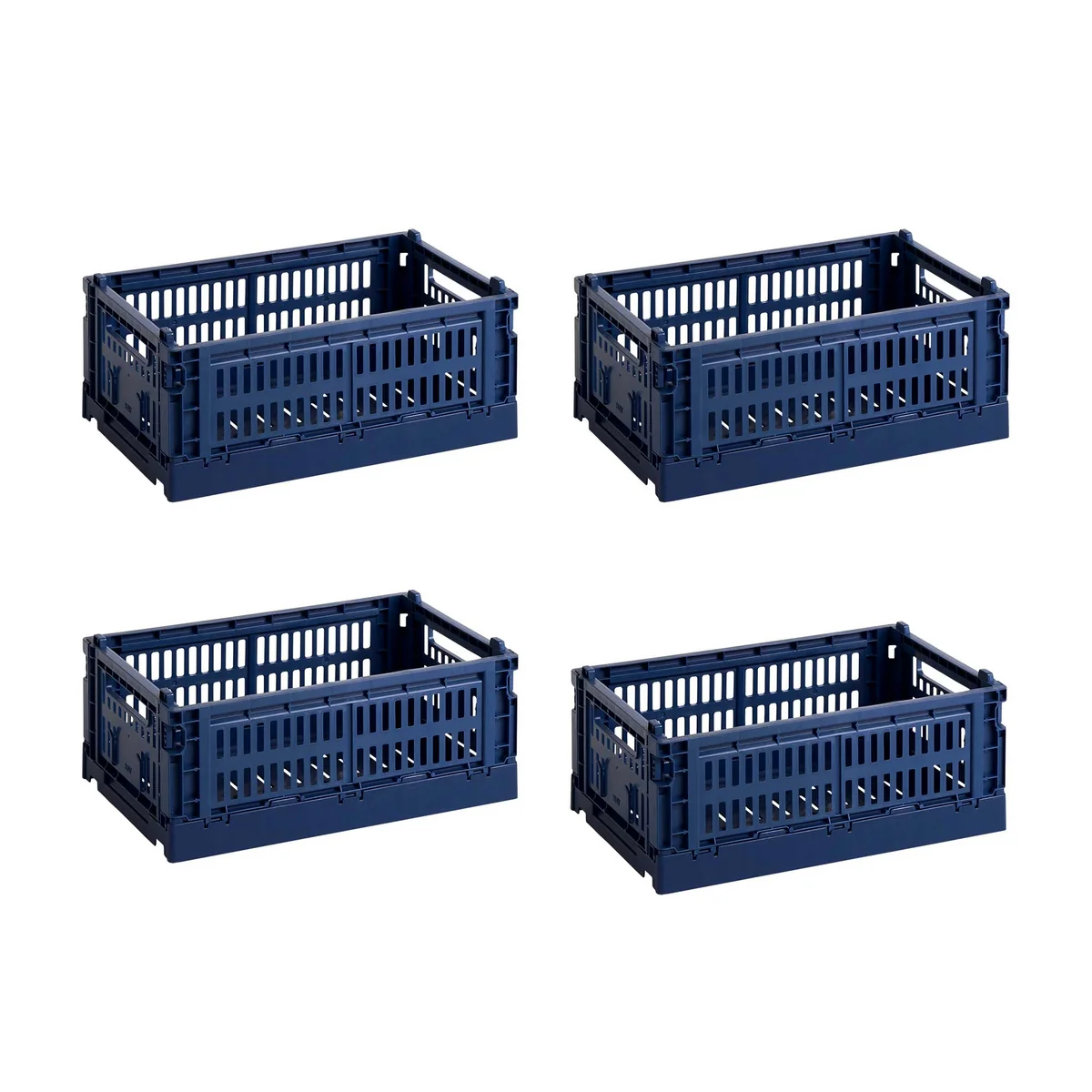 HAY - Colour Crate Panier S, 26,5 x 17 cm, dark blue, recycled (set de 4)