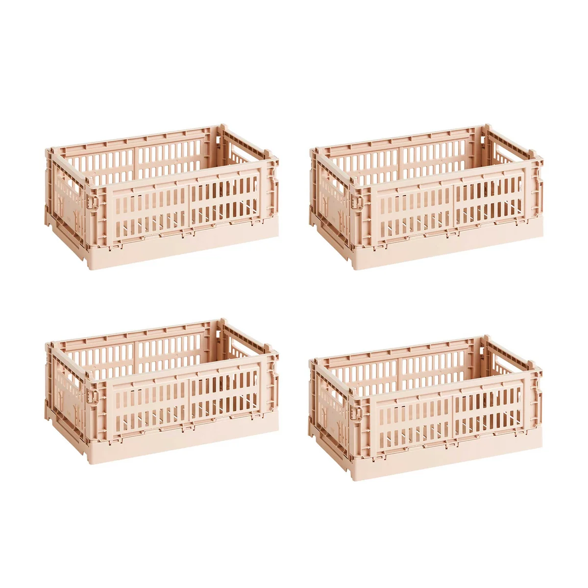 HAY - Colour Crate Panier S, 26,5 x 17 cm, powder, recycled (set de 4)