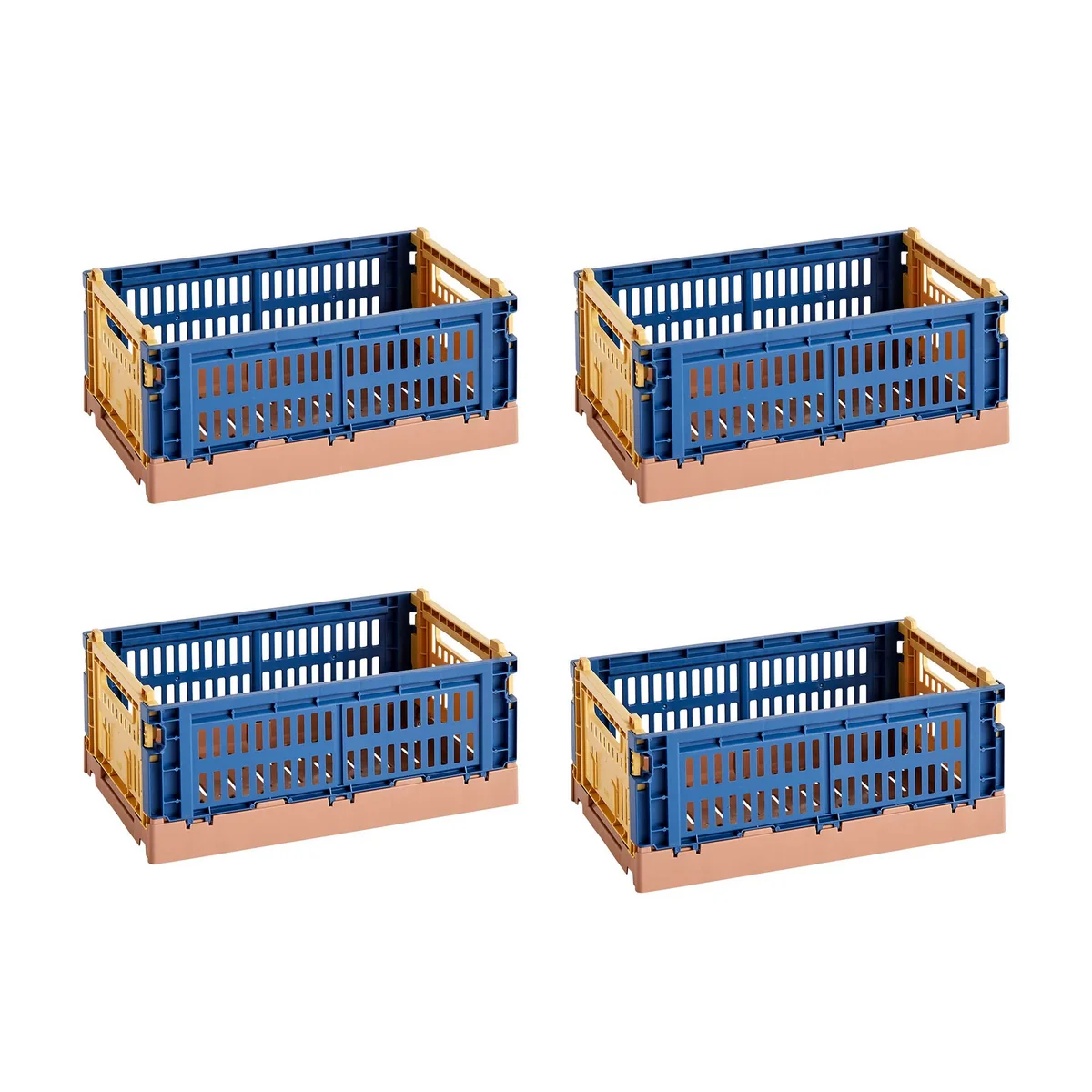 HAY - Colour Crate Mix Panier S, 26,5 x 17 cm, dark blue, recycled (set de 4)