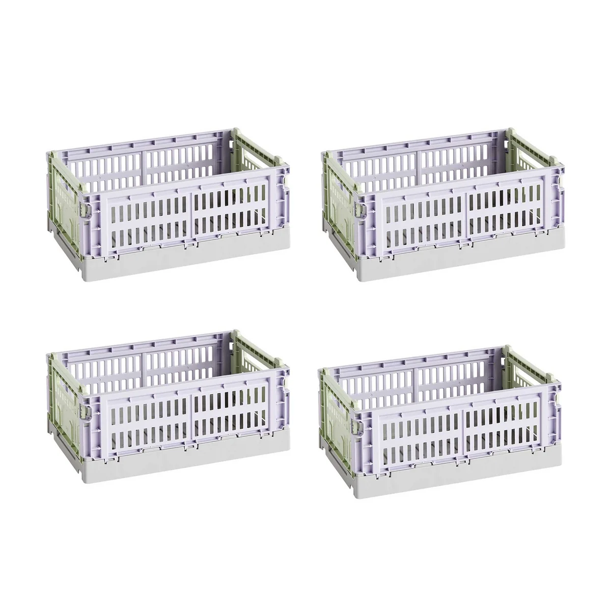 HAY - Colour Crate Mix Panier S, 26,5 x 17 cm, lavender, recycled (set de 4)