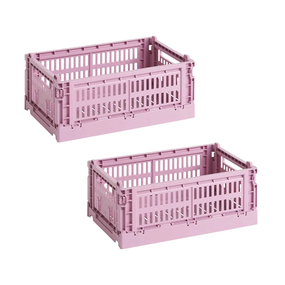 HAY - Colour Crate Panier S, 26,5 x 17 cm, dusty rose, recycled (lot de 2)