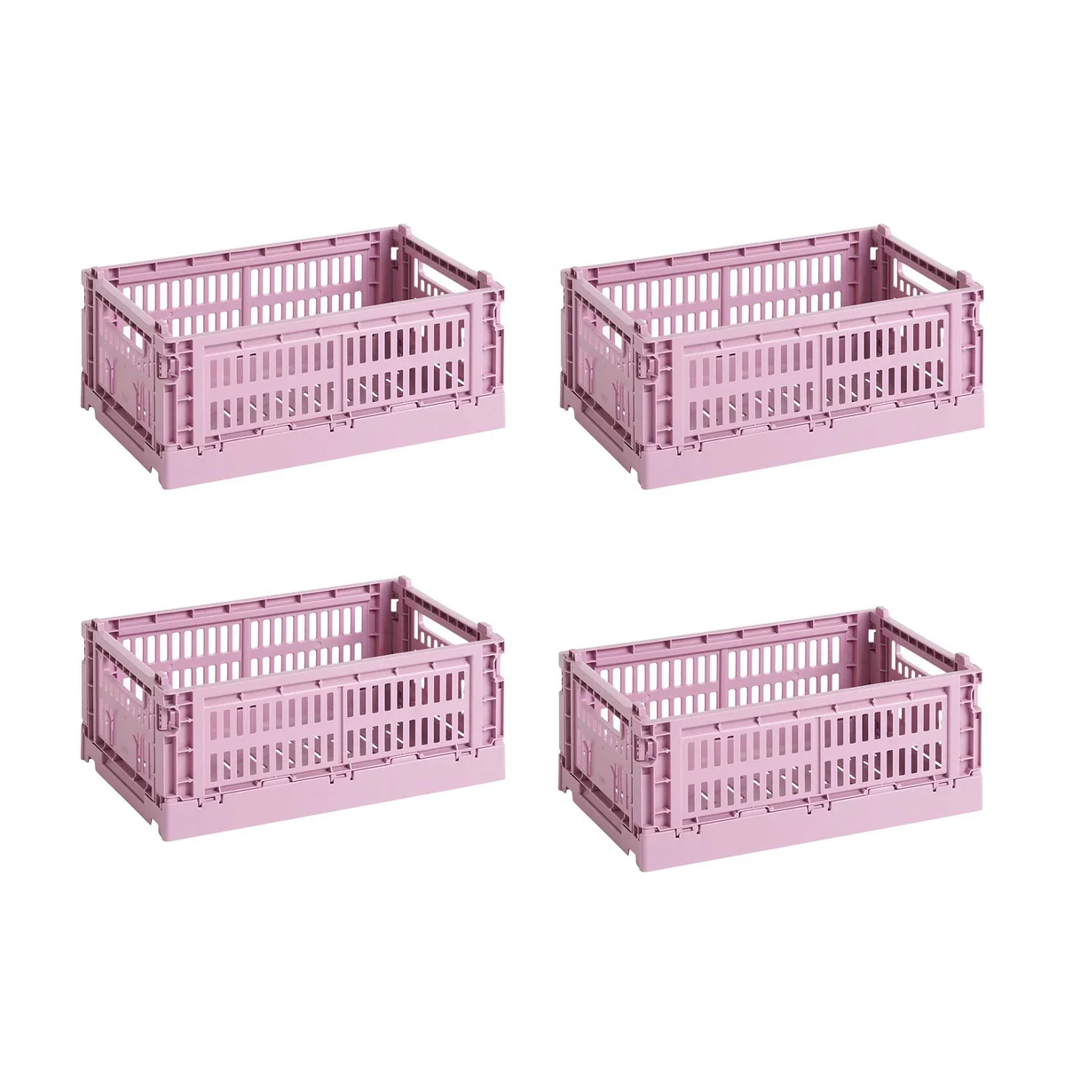 HAY - Colour Crate Panier S, 26,5 x 17 cm, dusty rose, recycled (set de 4)