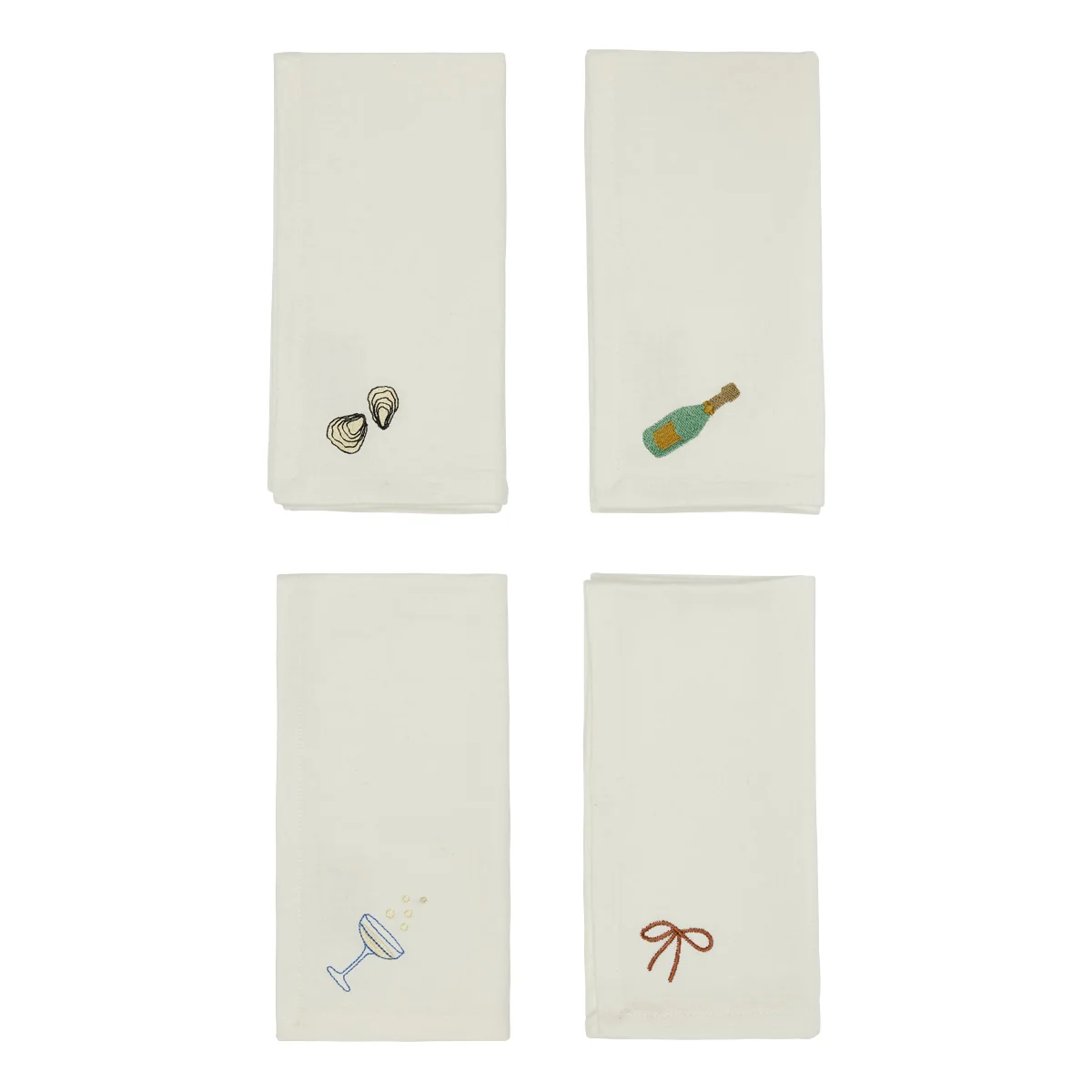 OYOY - Serviettes de table pour le nouvel an, blanc cassé (set de 4)