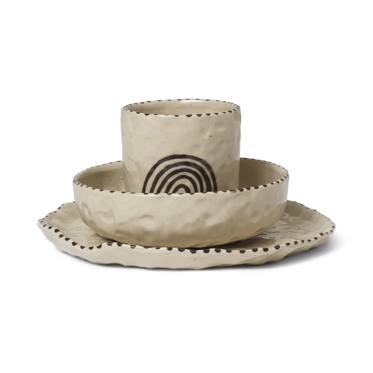Ferm Living - Naive Ceramic Set, red brown Ferm Living - Naive Ceramic Set, red brown