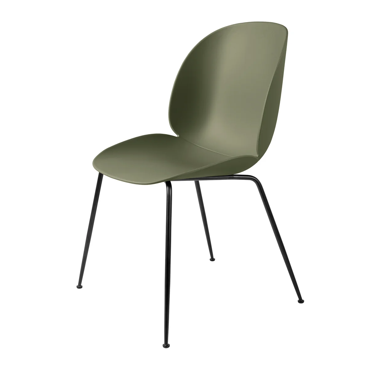 GUBI - Beetle Dining Chair, Conic Base noir / fern green GUBI - Beetle Dining Chair, Conic Base noir / fern green