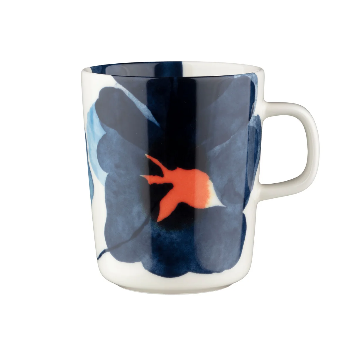 Marimekko - Oiva Valssi Gobelet avec anse, 250 ml, blanc / bleu / orange