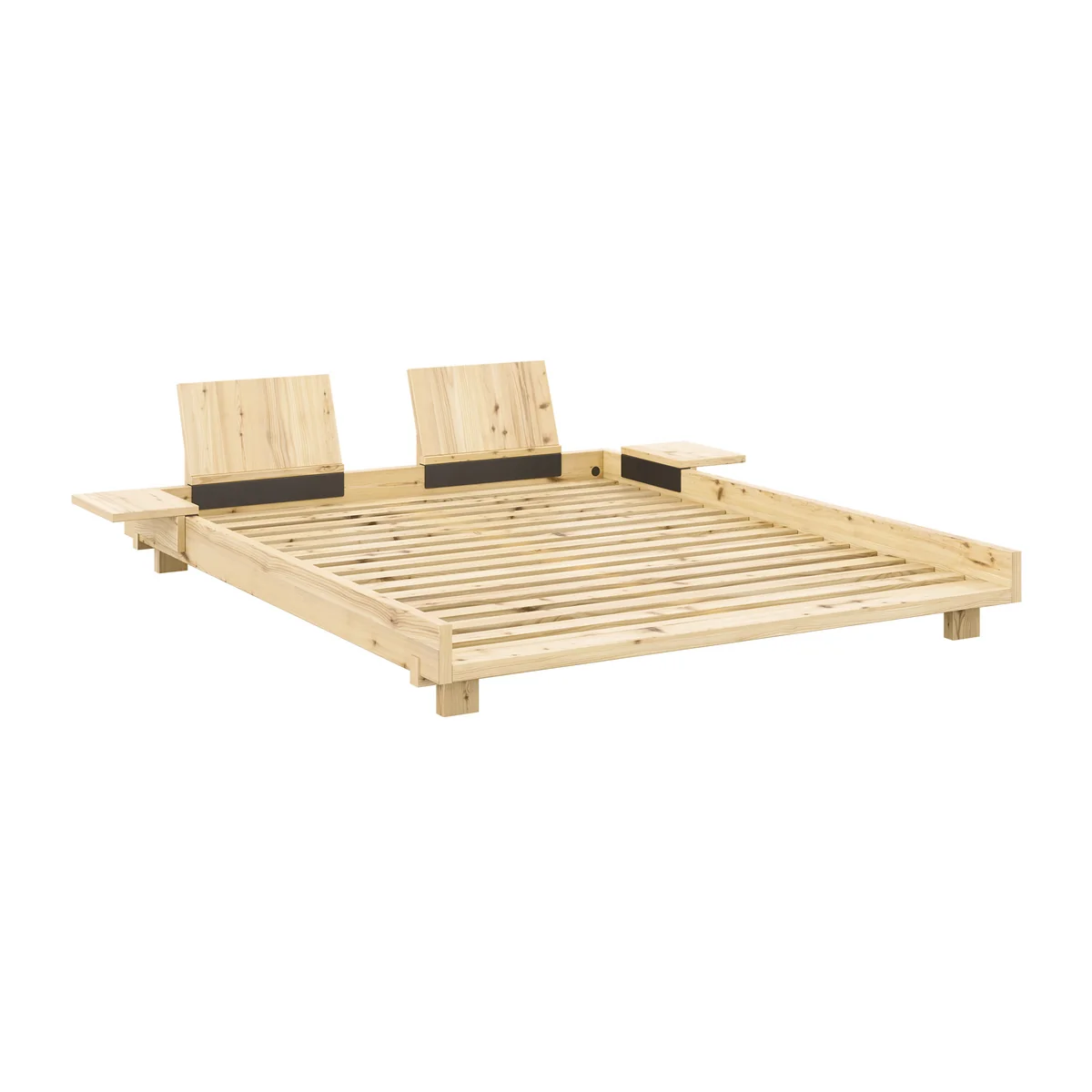 Karup - Social Lit avec dossier et 2 tables de nuit, 160 x 200 cm, pin clair Karup - Social Lit avec dossier et 2 tables de nuit, 160 x 200 cm, pin clair
