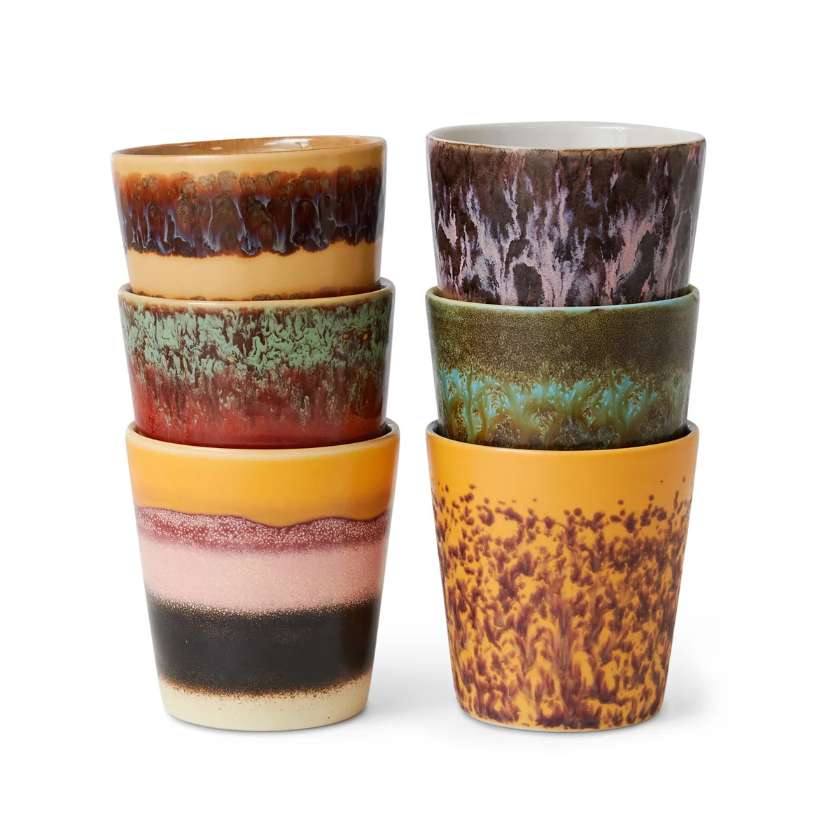HKliving - 70's Tasse à café, 230 ml, valley (set de 6) HKliving - 70's Tasse à café, 230 ml, valley (set de 6)