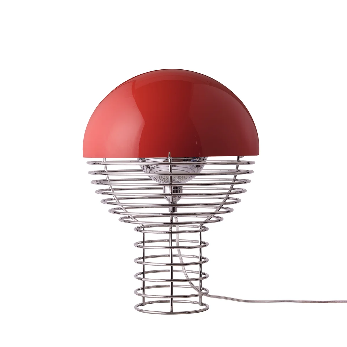 Verpan - Wire Lampe de table Ø 30 cm, chrome / rouge Verpan - Wire Lampe de table Ø 30 cm, chrome / rouge