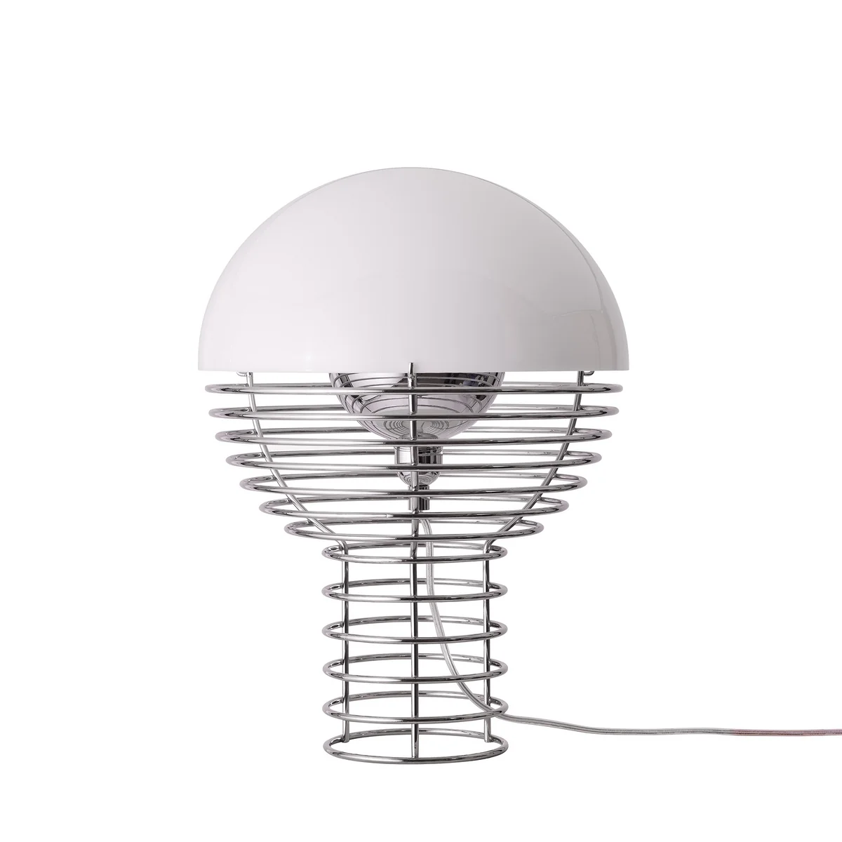 Verpan - Wire Lampe de table Ø 30 cm, chrome / blanc Verpan - Wire Lampe de table Ø 30 cm, chrome / blanc