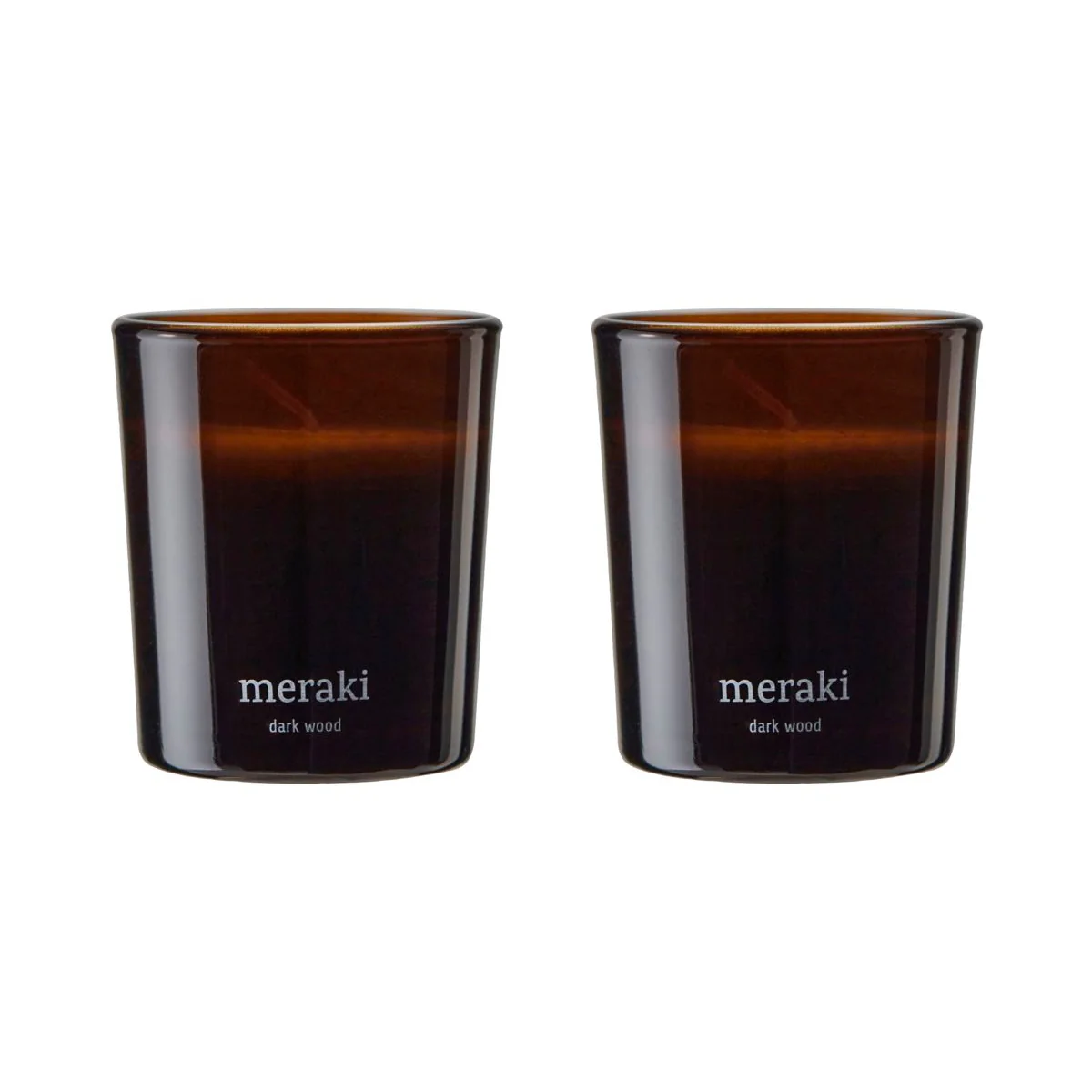 Meraki - Bougie parfumée, Ø 6 cm, Dark wood (lot de 2) Meraki - Bougie parfumée, Ø 6 cm, Dark wood (lot de 2)