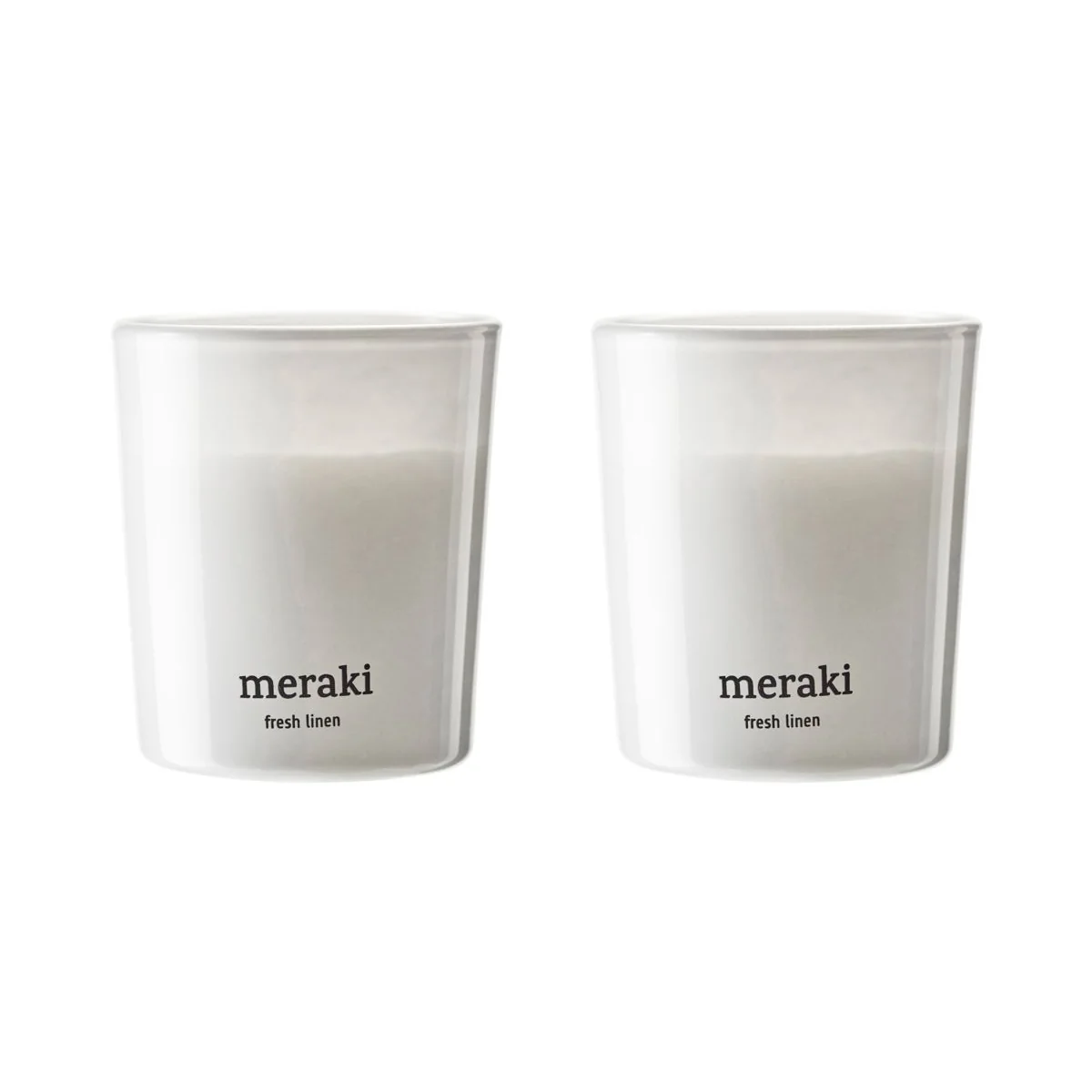 Meraki - Bougie parfumée, Ø 6 cm, Fresh linen (lot de 2) Meraki - Bougie parfumée, Ø 6 cm, Fresh linen (lot de 2)