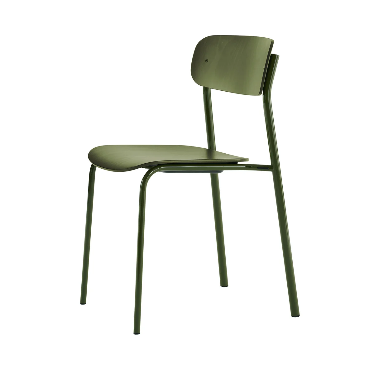 Thonet - S 243 chaise, vert olive (RAL 6003) / hêtre teinté vert olive (selon RAL 6003) / rivets noirs Thonet - S 243 chaise, vert olive (RAL 6003) / hêtre teinté vert olive (selon RAL 6003) / rivets noirs