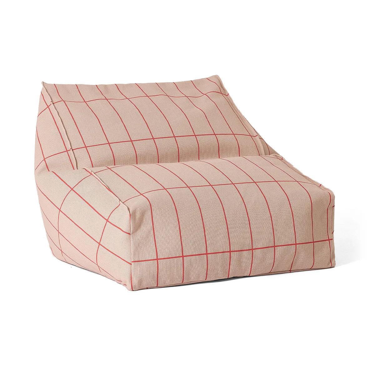 Nobodinoz - Pouf « Vibes », L 74 x H 40 cm, rose / rouge