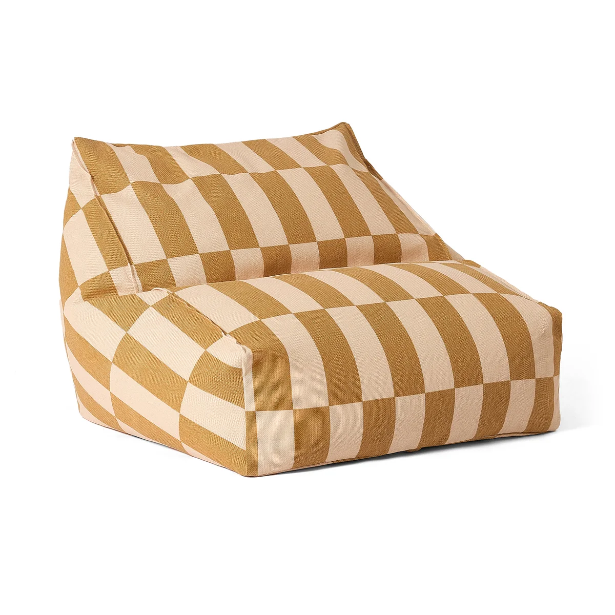 Nobodinoz - Pouf « Vibes », L 74 x H 40 cm, moutarde / sable