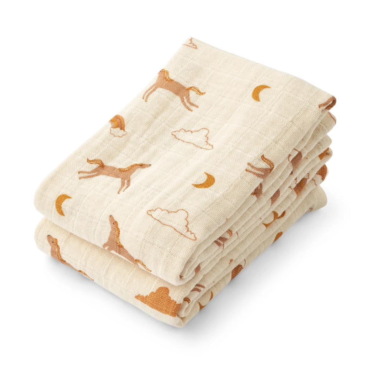 LIEWOOD - Linge en mousseline de coton biologique Lewis, Dream, ecru (lot de 2)
