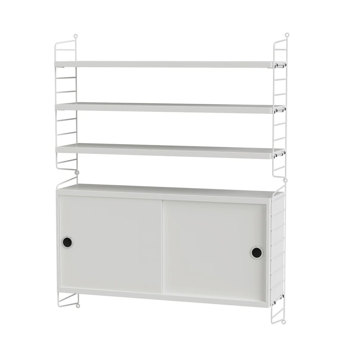 String - Étagère murale avec placard, 78 x 100 x 20 cm, blanc / blanc String - Étagère murale avec placard, 78 x 100 x 20 cm, blanc / blanc