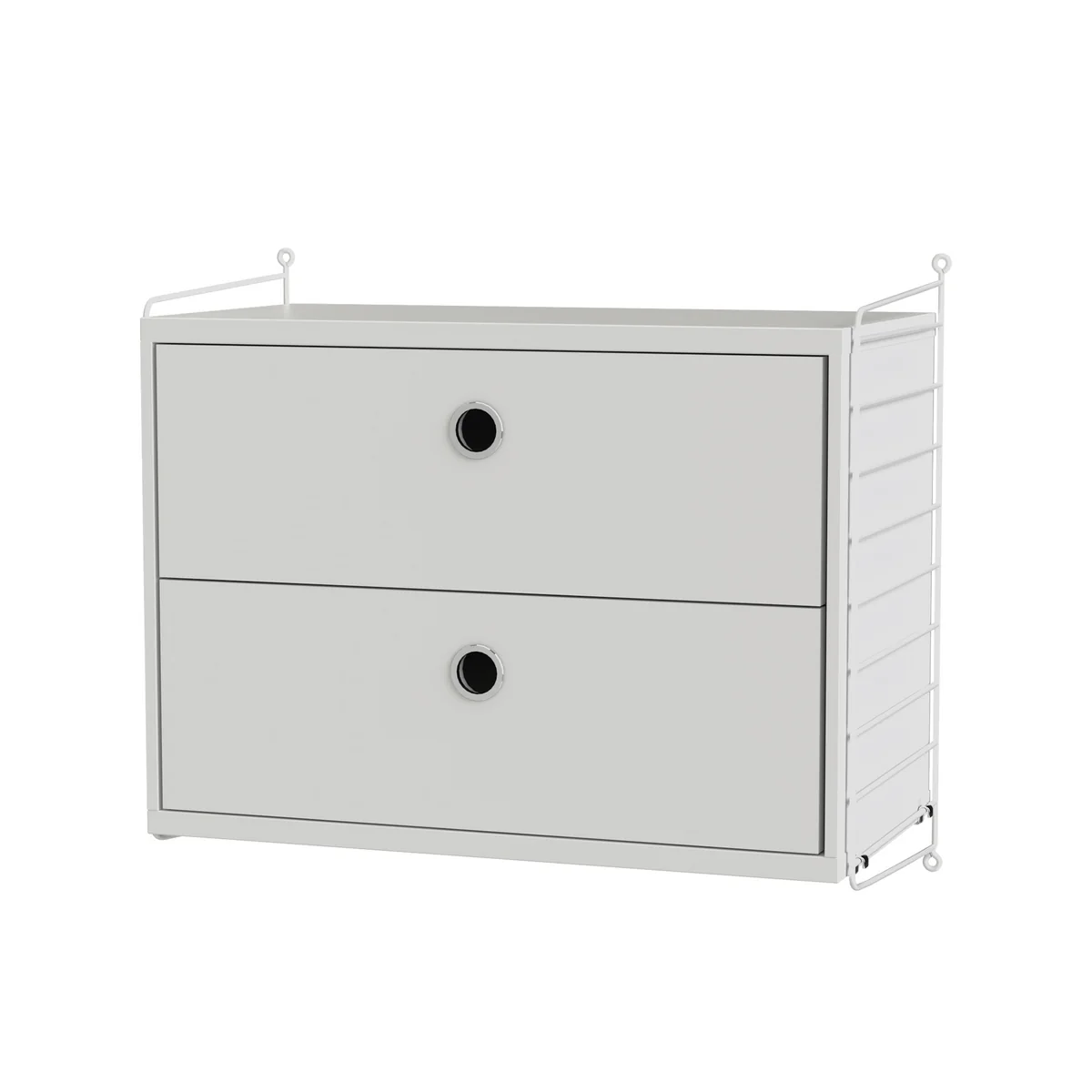 String - Table de nuit, 58 x 50 x 30 cm, blanc / blanc String - Table de nuit, 58 x 50 x 30 cm, blanc / blanc