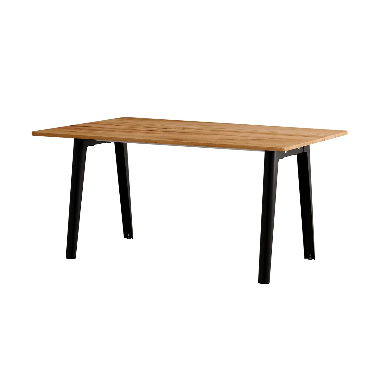 TipToe - NEW MODERN Table de salle à manger 95 x 160 cm, vieux bois recyclé / graphite noir
