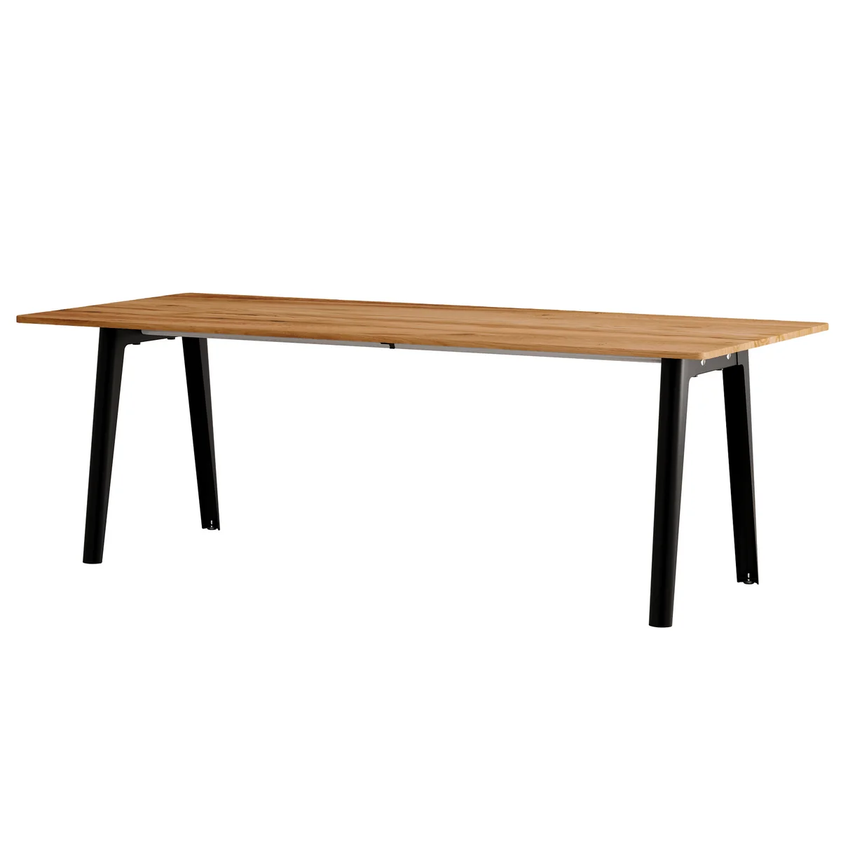 TipToe - NEW MODERN Table de salle à manger 95 x 220 cm, vieux bois recyclé / graphite noir