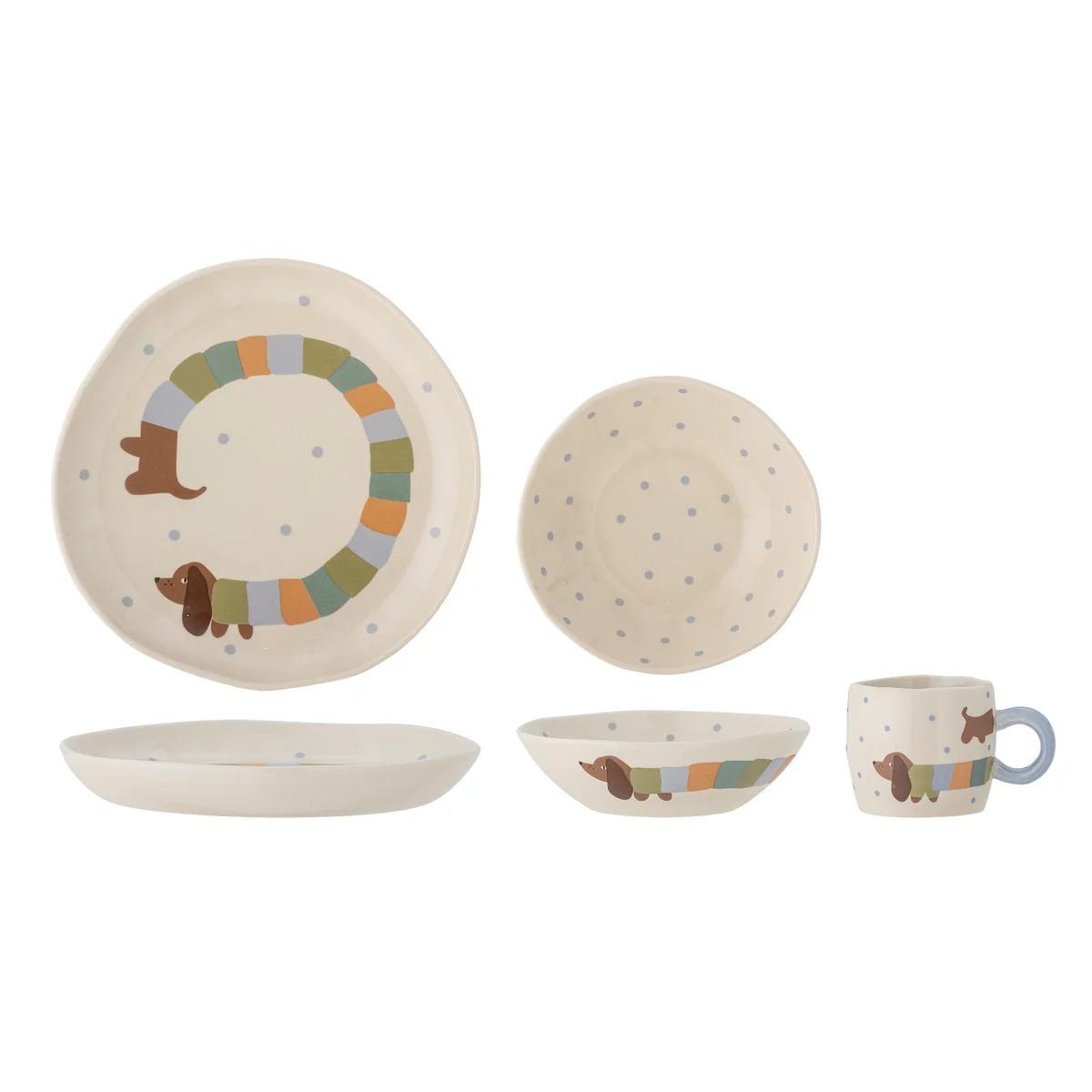 Bloomingville Mini - Charlie Set de vaisselle, multicolore (3 pièces) Bloomingville Mini - Charlie Set de vaisselle, multicolore (3 pièces)