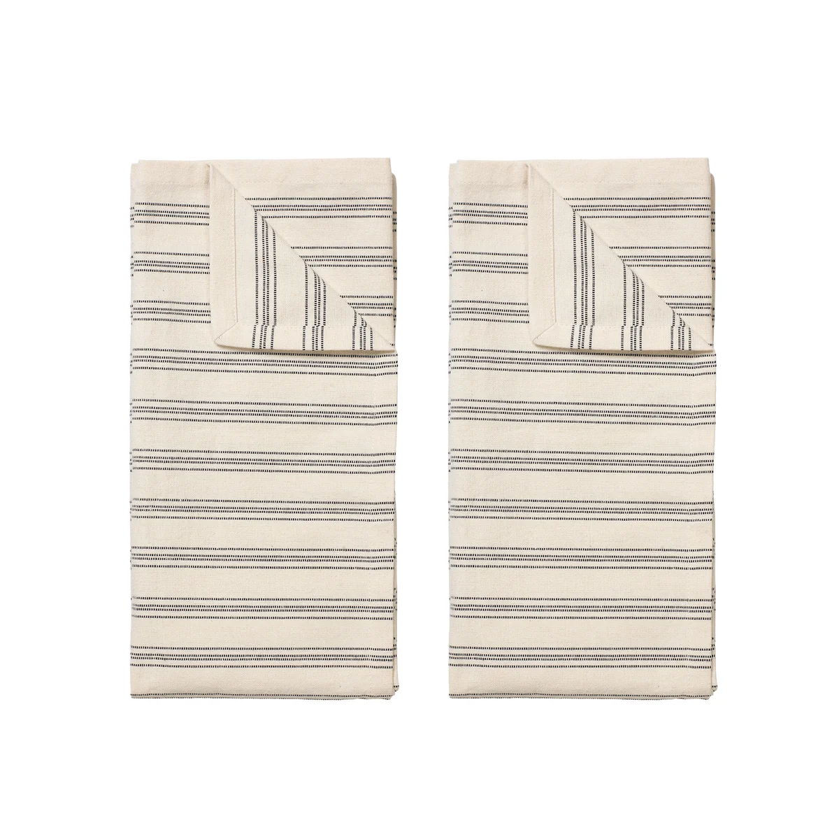 Broste Copenhagen - Karl Torchon à vaisselle 50 x 70 cm, noir / naturel (lot de 2)