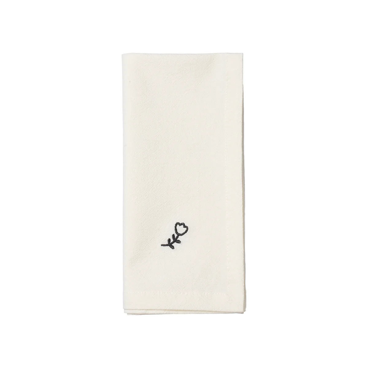 Broste Copenhagen - Mai Serviette de table, 45 x 45 cm, noir / blanc cassé