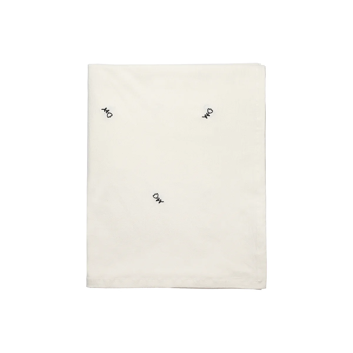 Broste Copenhagen - Mai Nappe 160 x 200 cm, noir / blanc cassé