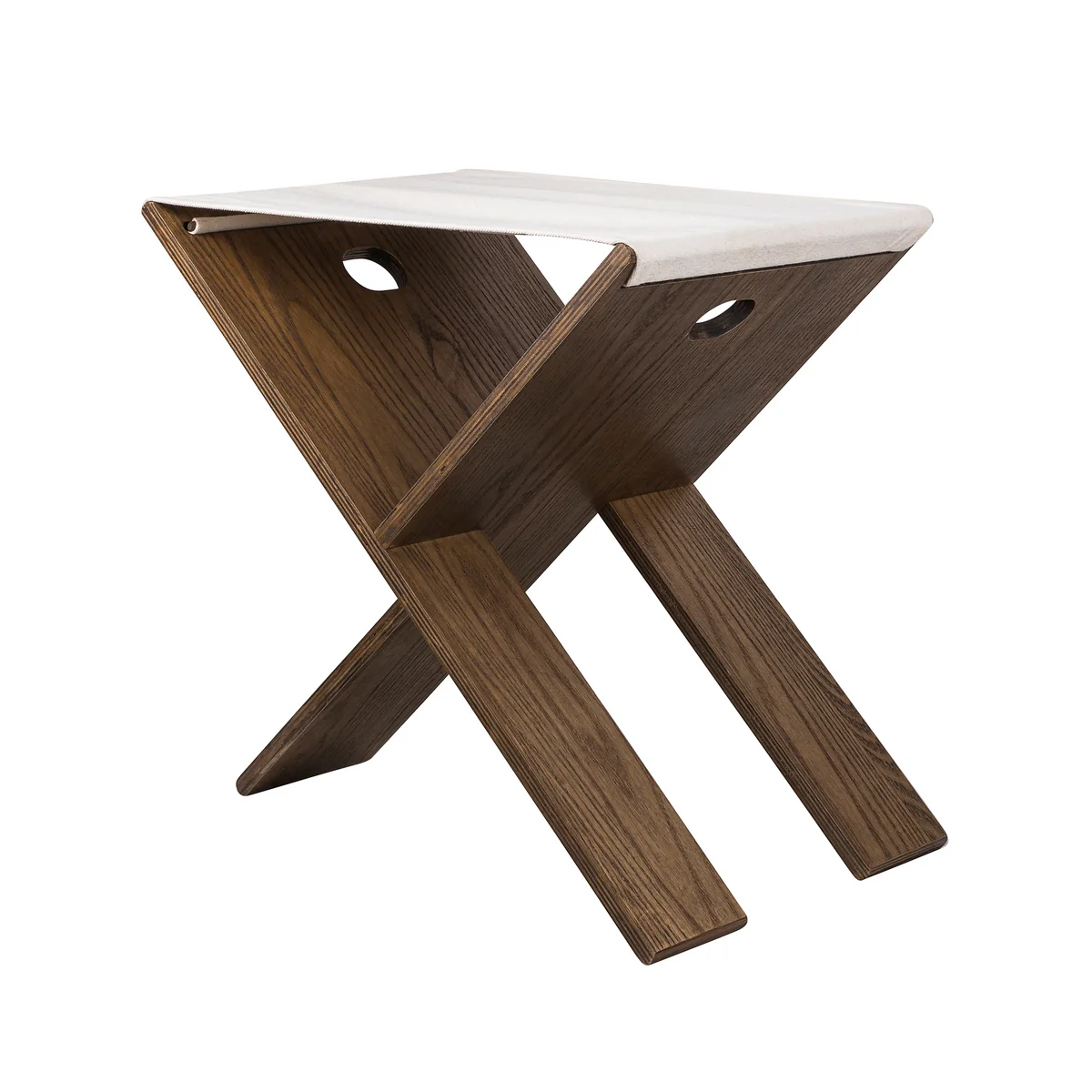 Mette Ditmer - Tabouret pliant Roots, placage chêne huilé foncé / toile Mette Ditmer - Tabouret pliant Roots, placage chêne huilé foncé / toile