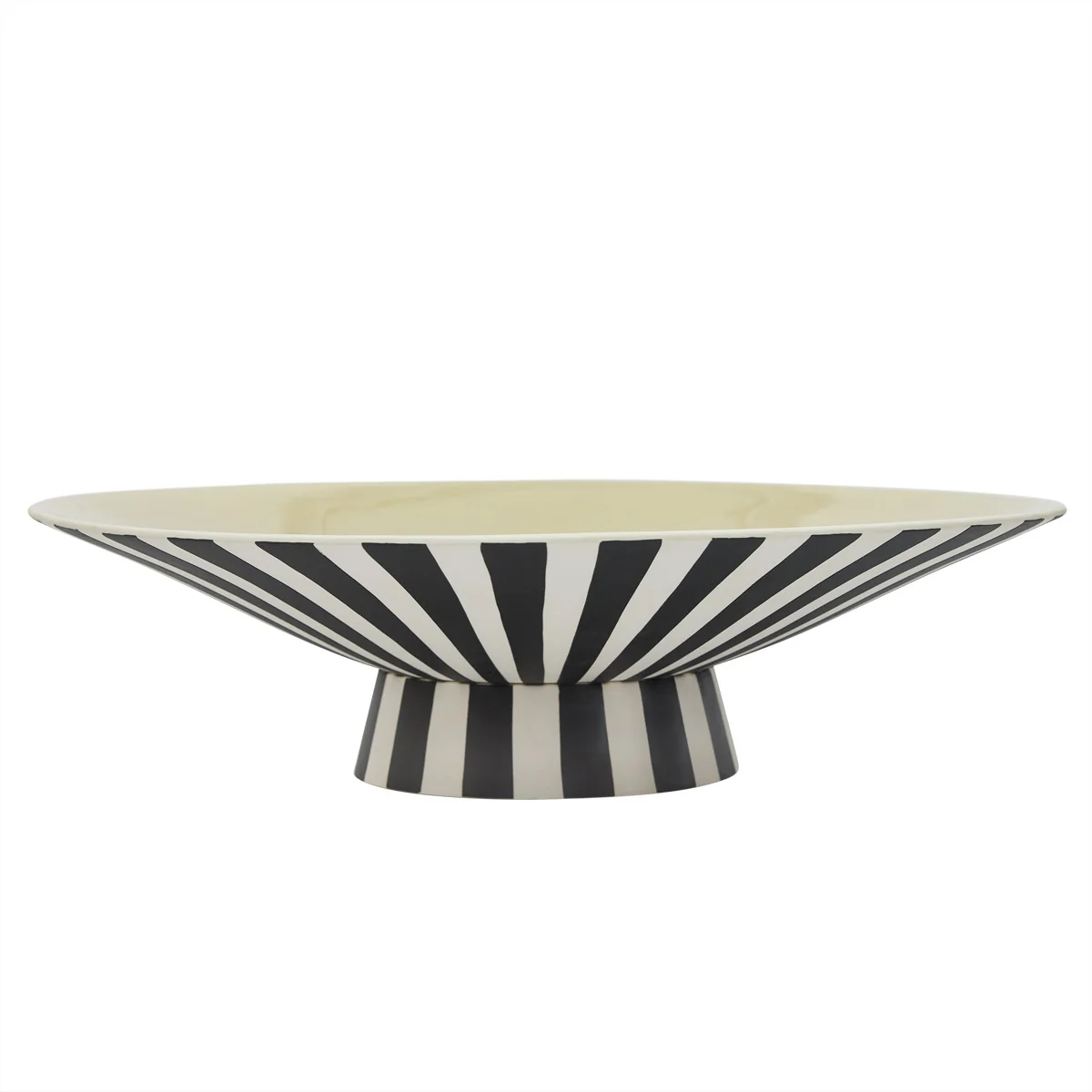 OYOY - Toppu Coupe, basse, Ø 38 x H 11 cm, vanille / noir / blanc OYOY - Toppu Coupe, basse, Ø 38 x H 11 cm, vanille / noir / blanc