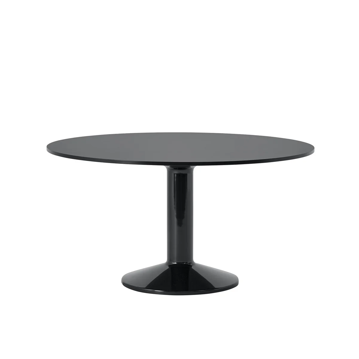Muuto - Midst Table de salle à manger, Ø 140 cm, linoléum noir / noir Muuto - Midst Table de salle à manger, Ø 140 cm, linoléum noir / noir
