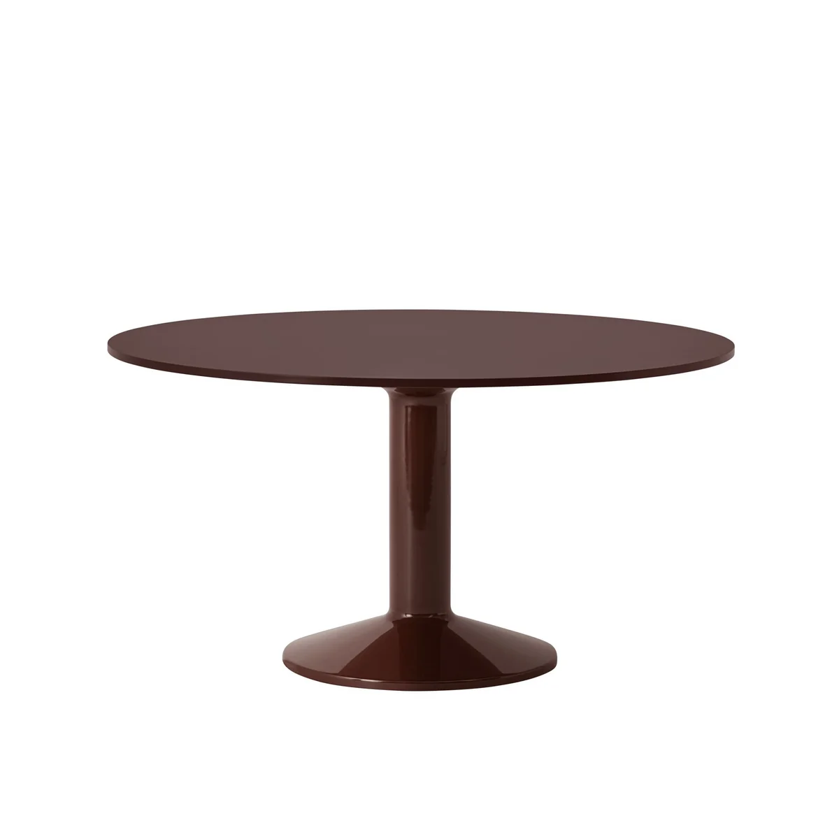 Muuto - Midst Table de salle à manger, Ø 140 cm, linoléum rouge foncé / rouge