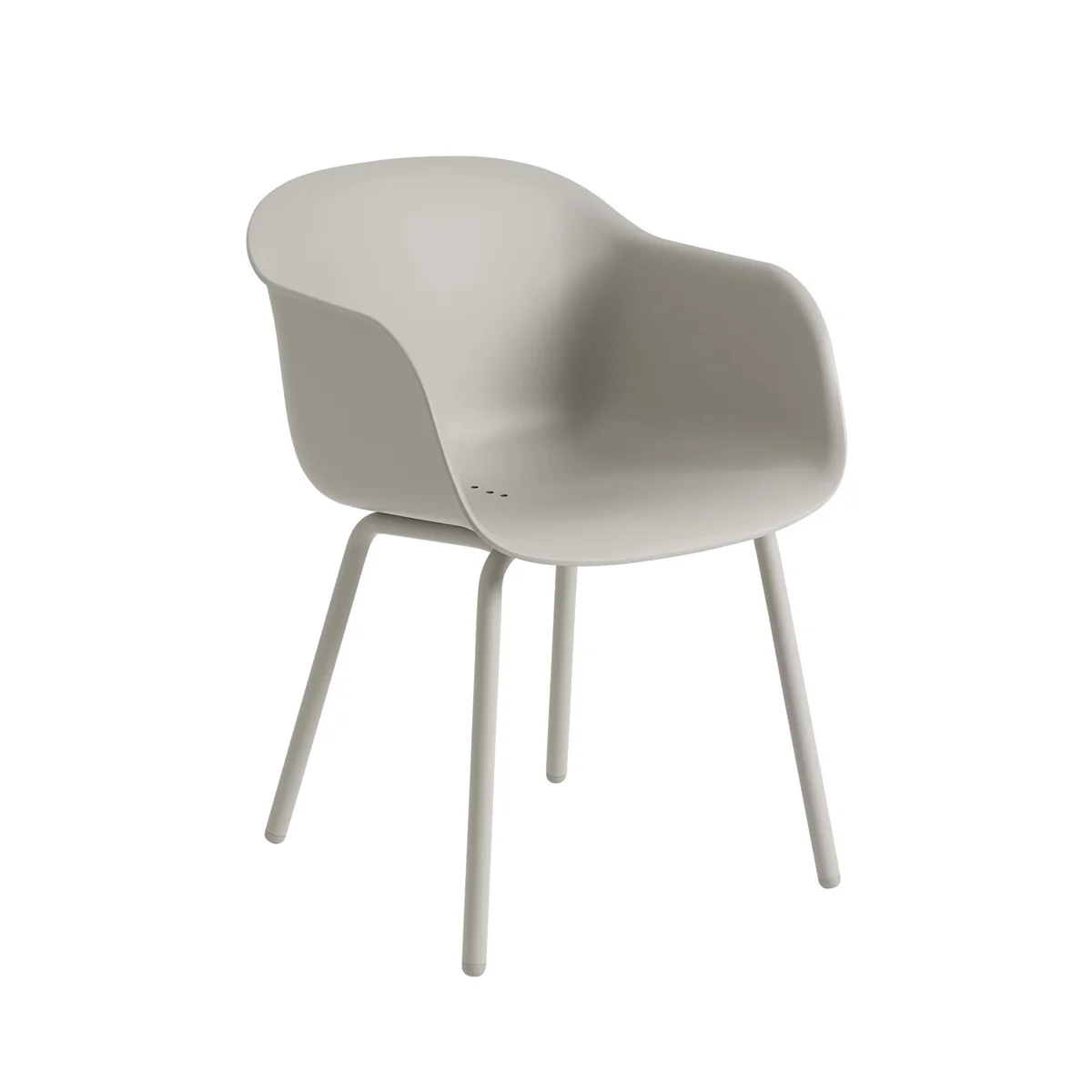 Muuto - Fiber Outdoor Chaise avec accoudoirs, gris