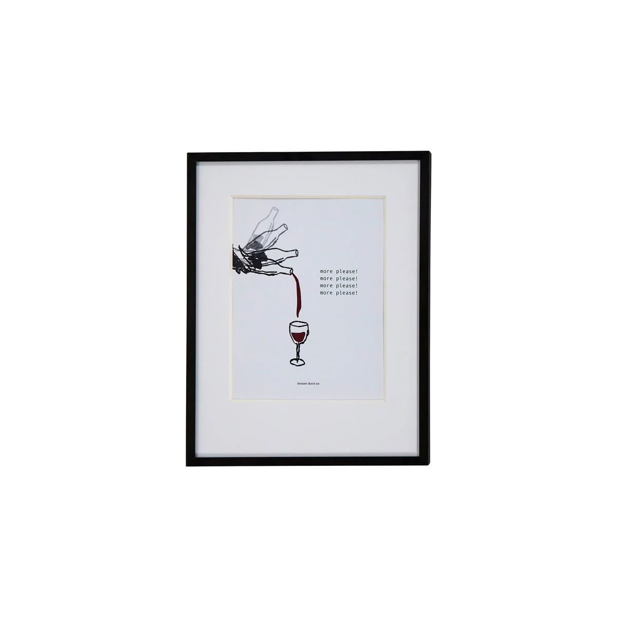 House Doctor - Tableau mural Wine, 23 x 30 cm, bordeaux