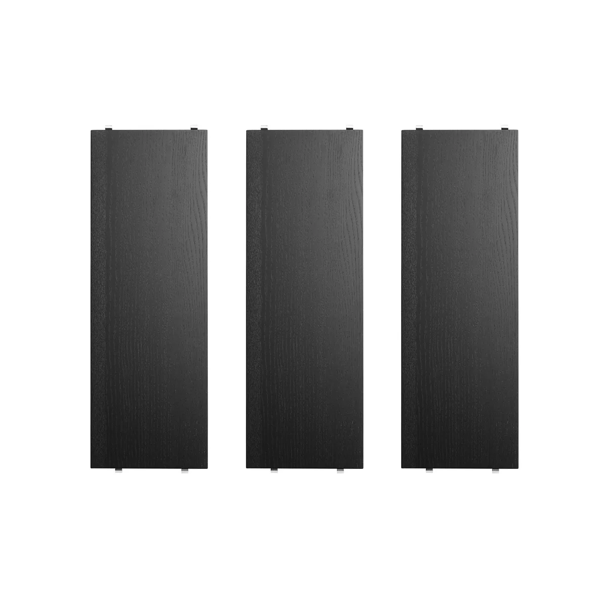 String - Étagère 58 x 20 cm (pack de 3), frêne teinté noir